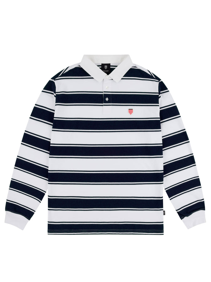 Chain To Bank Strife Stripe Long Sleeve Polo Fall 2027 | NAVY