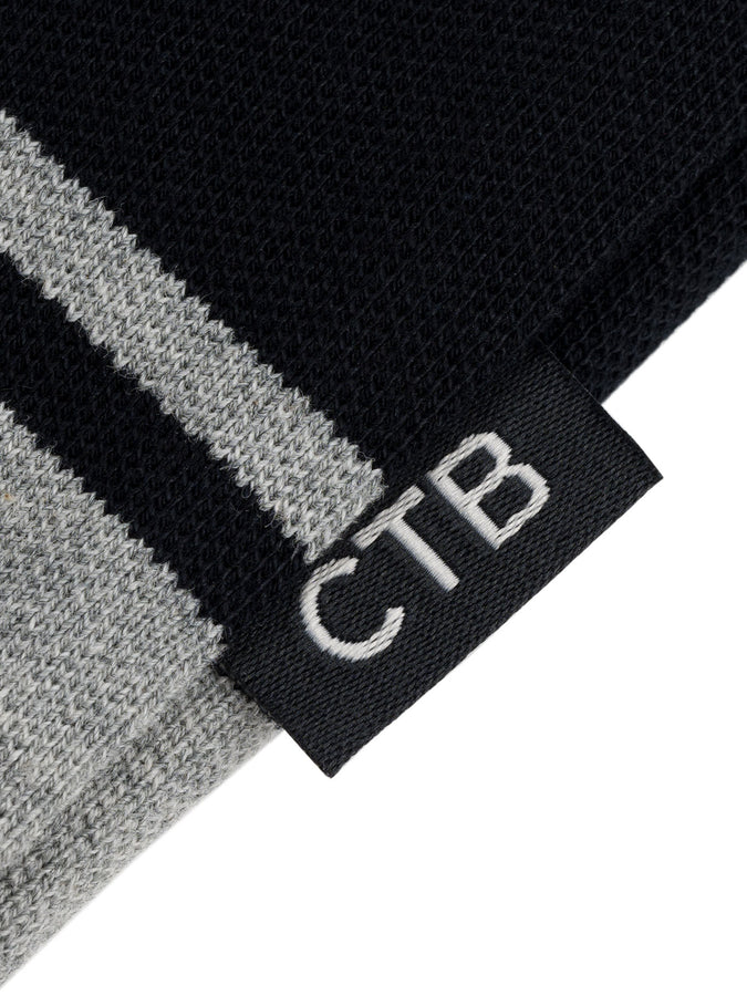 Chain To Bank Strife Stripe Long Sleeve Polo Fall 2027 | BLACK