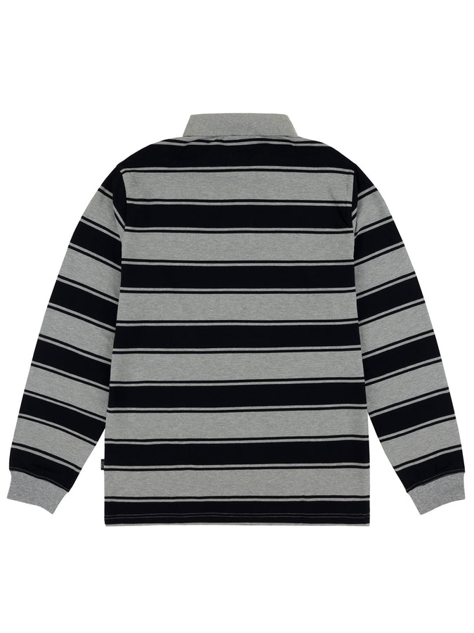 Chain To Bank Strife Stripe Long Sleeve Polo Fall 2027 | BLACK