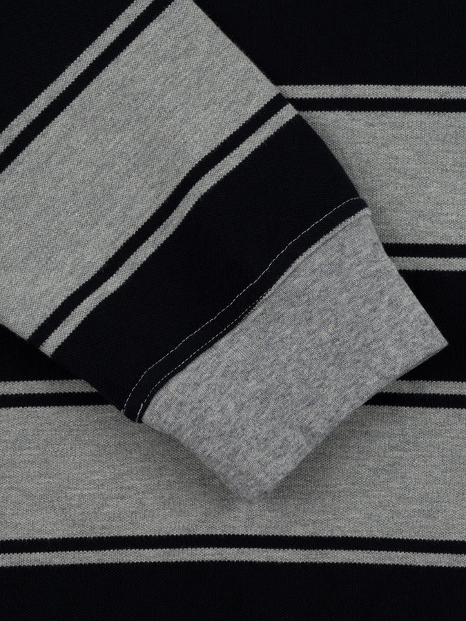 Chain To Bank Strife Stripe Long Sleeve Polo Fall 2027 | BLACK