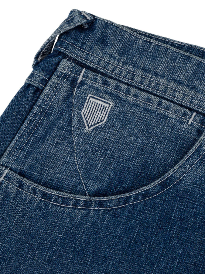 Chain To Bank Oil Fields Articulated Jeans Fall 2027 | LIGHT INDIGO WASH
