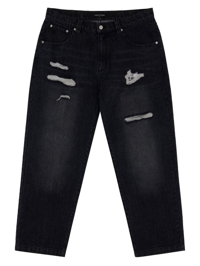 CTB Millions Roomy Fit Ripped Distressed Jeans Fall 2027 | RIPPED DISTRESSED BLACK WASH