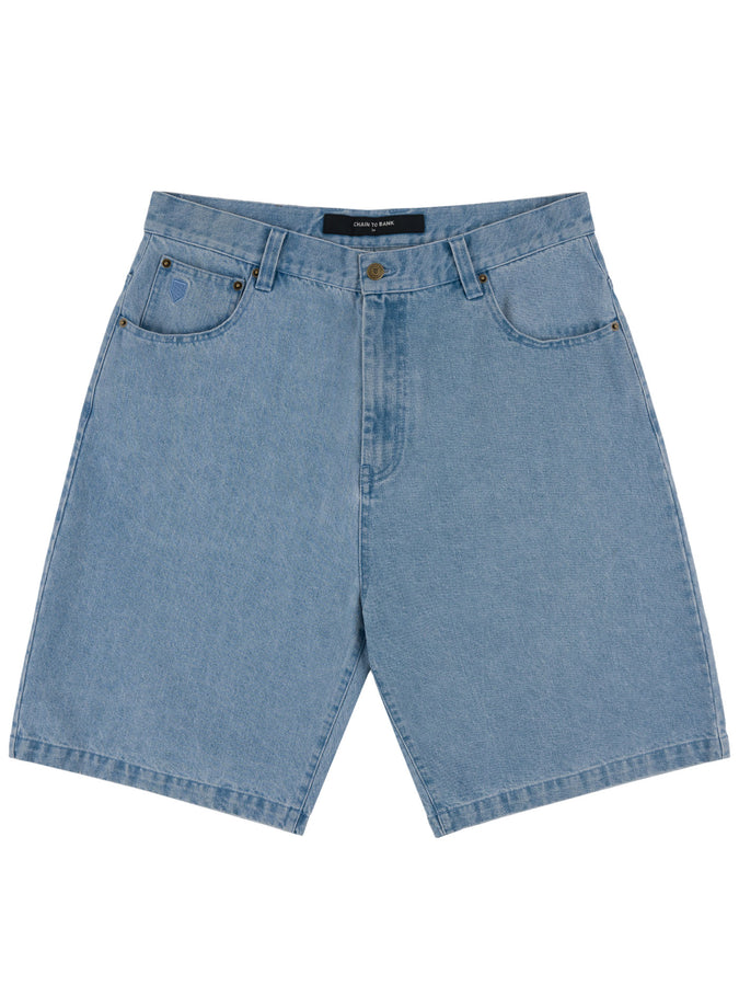 Chain To Bank Millions Baggy Fit Shorts Fall 2027 | WASHED FADED INDIGO