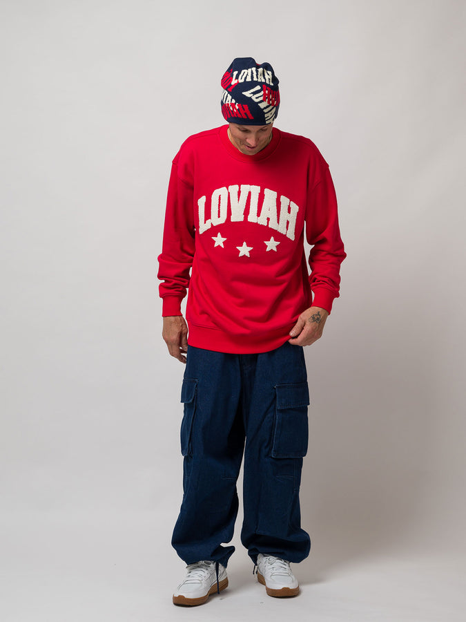 Loviah 3 Star Crewneck Sweatshirt Fall 2026 | RED