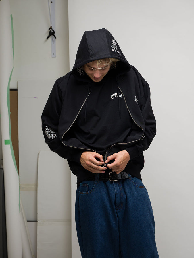 Loviah Spiderman Zip Hoodie Fall 2026 | BLACK