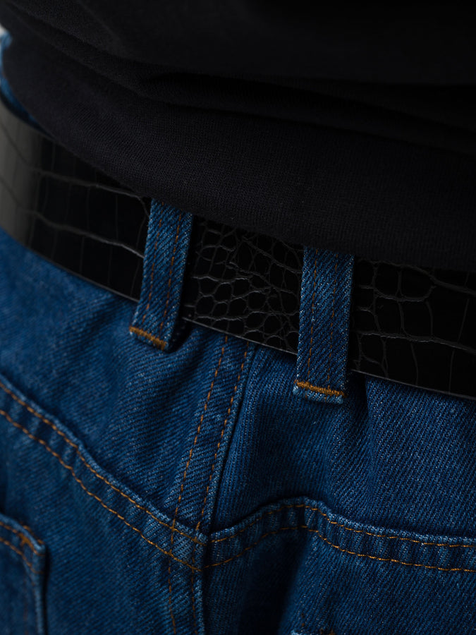 Loviah Crocodile Belt | BLACK CROC