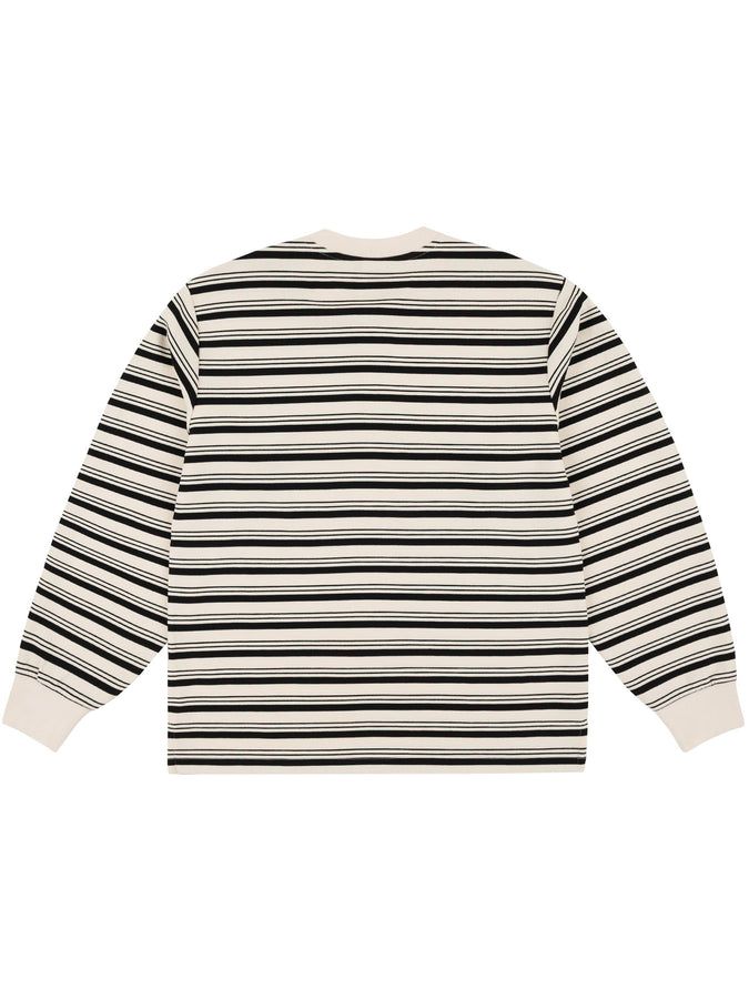 Loviah Barbaviah Waffle Henley Long Sleeve T-Shirt Fall 2026 | BLACK STRIPES