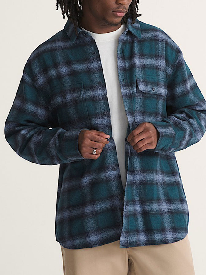 Vans Lawson Plaid Flannel Long Sleeve Buttondown Shirt Holiday 2026 | OCEAN TEAL (GRO)