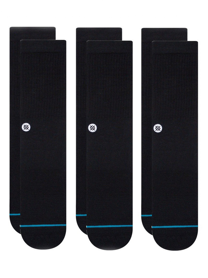 Stance Icon 3 Pack Black Socks |  BLACK (BLK)
