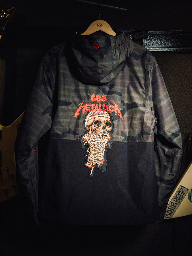 686 Metallica One Insulated 2027 – Insulated Snowboard Jacket | METALLICA CAMO (MCAM)