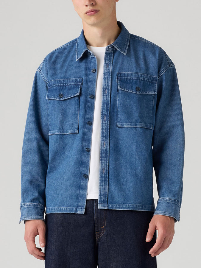 Levis Waller Relaxed Indigo Buttondown Shirt Fall 2026 | INDIGO HERRINGBONE (0008)