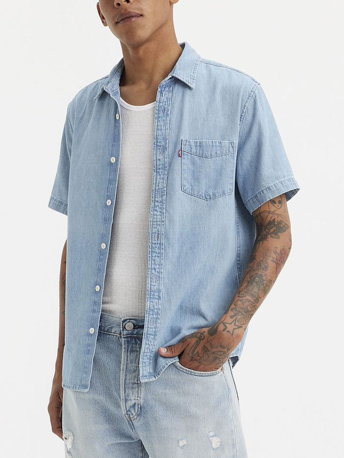 Levis Classic 1 Pocket Standard Stone Wash Buttondown Shirt | FRANKLIN STONE WASH (0128)