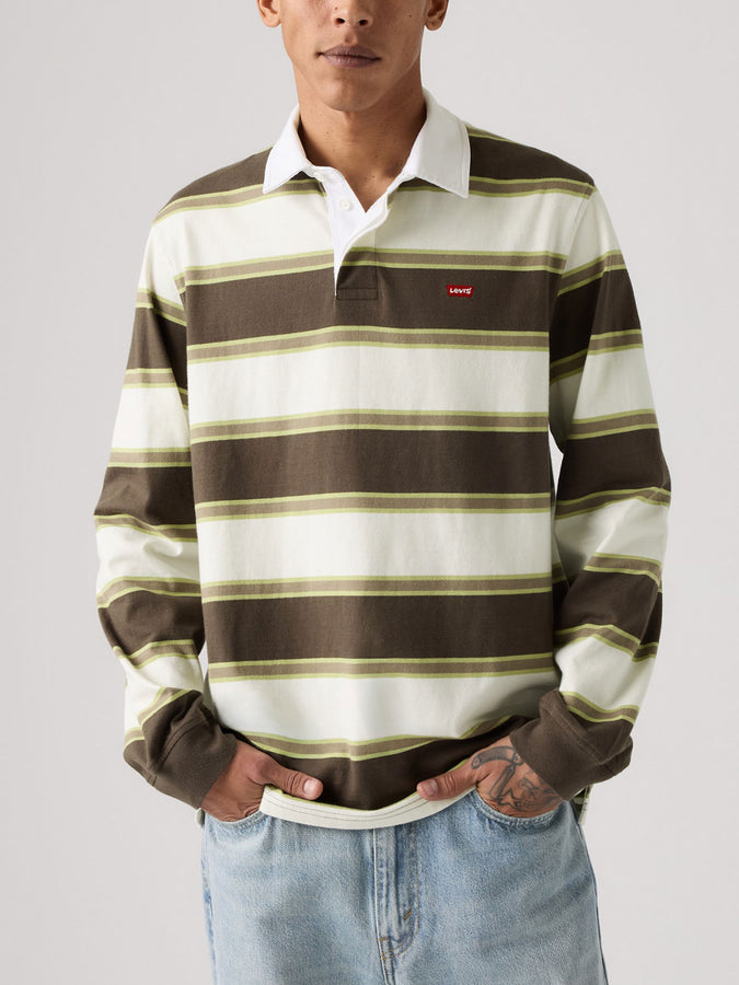Levis Classic Rugby Branco Stripe Egret L/S Polo Fall 2026 | EGRET (0040)