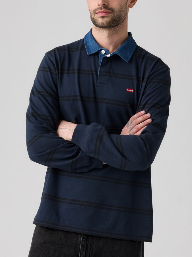 Levis Classic Rugby Ennis Stripe Nghtfall Navy Polo Fall 2026 | NIGHTFALL NAVY (0042)