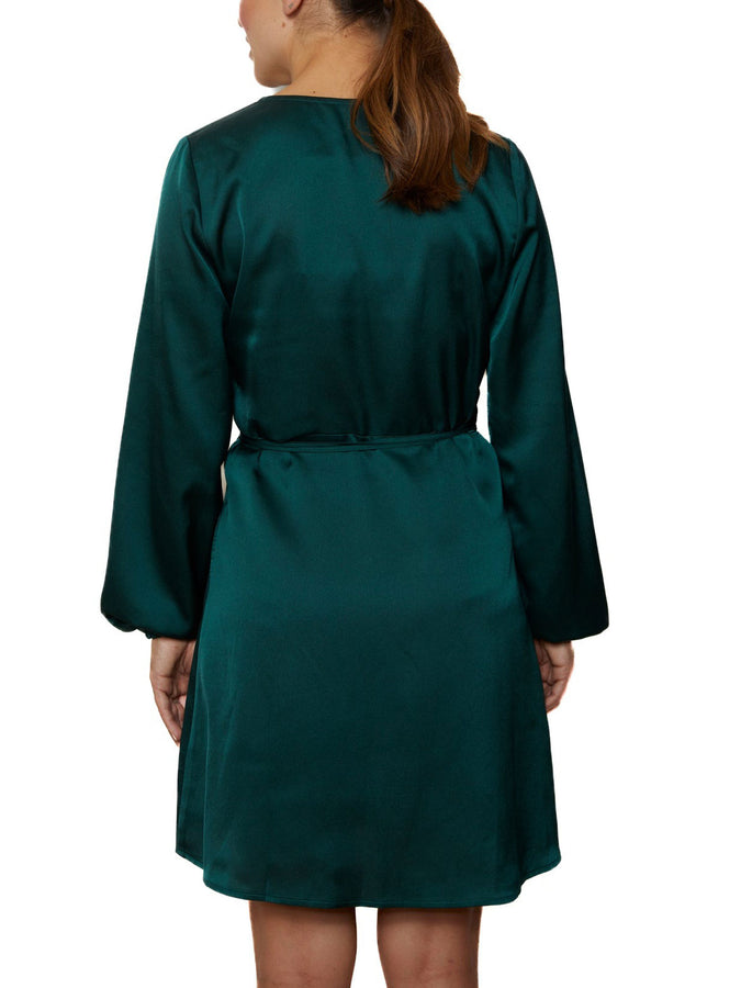 Nana The Brand Corinne Wrap Dress | FOREST GREEN