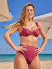 Nana Genevieve Shiny Rib Burgundy Bikini Bottom Summer 2026