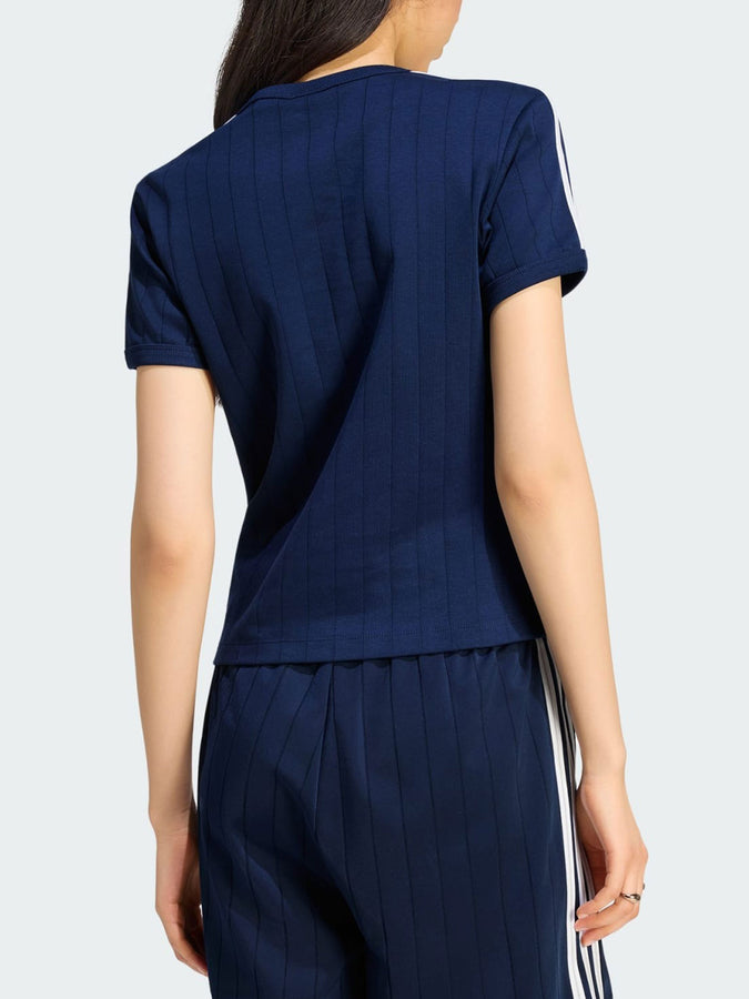 Adidas Pinstripe Indigo T-Shirt Fall 2026 | INDIGO