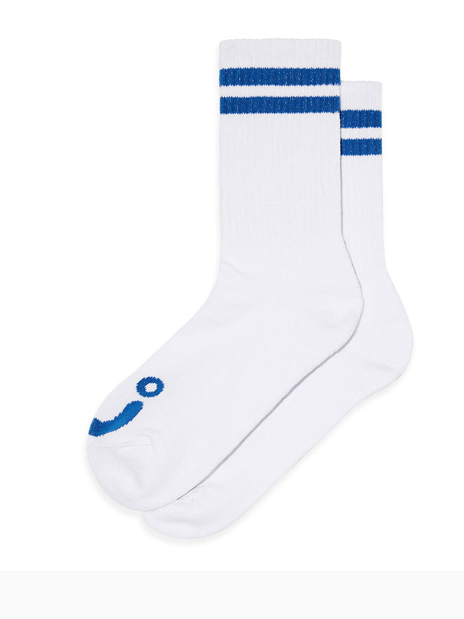 Polar Rib Happy Sad Socks | WHITE/BLUE