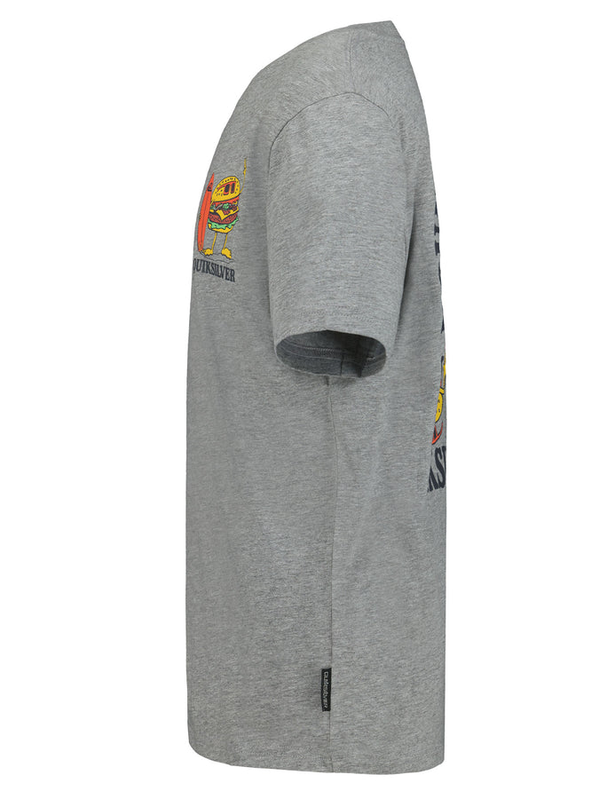 Quiksilver Burger Wipeout T-Shirt Fall 2026 | MEDIUM GREY HEATHER (033)