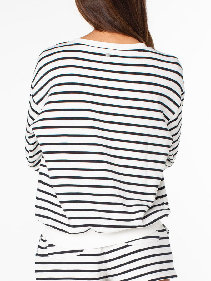 Roxy Surfing Moonlight Stripe Crewneck Sweatshirt Fall 2026 | ANTHRACITE JAILBIRD STRP (KVJ)
