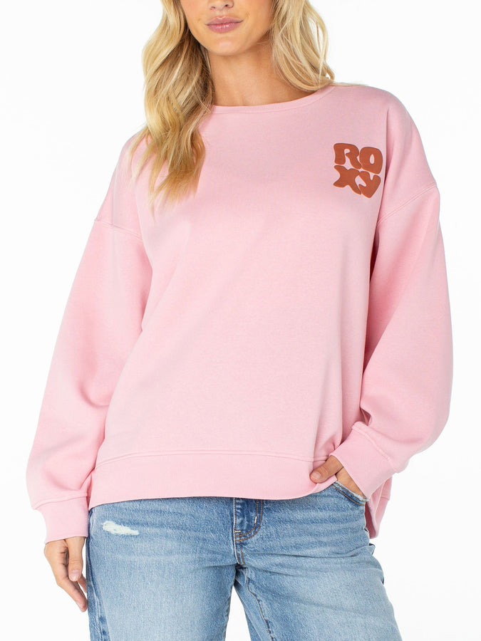 Roxy Morning Stroll Crewneck Sweatshirt Fall 2026 | CORAL BLUSH WVE RDRS CLB (PCB)