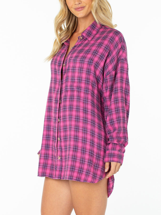Roxy Driftwood Long Sleeve Buttondown Shirt Fall 2026 | NAVAL ACADEMY SNBRST PLD (BYM)