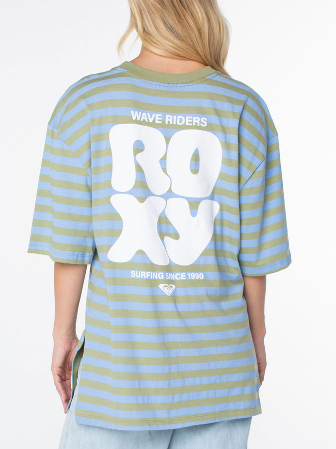 Roxy Old School T-Shirt Fall 2026 | OIL GREEN WAVE RDRS CLUB (GLD)