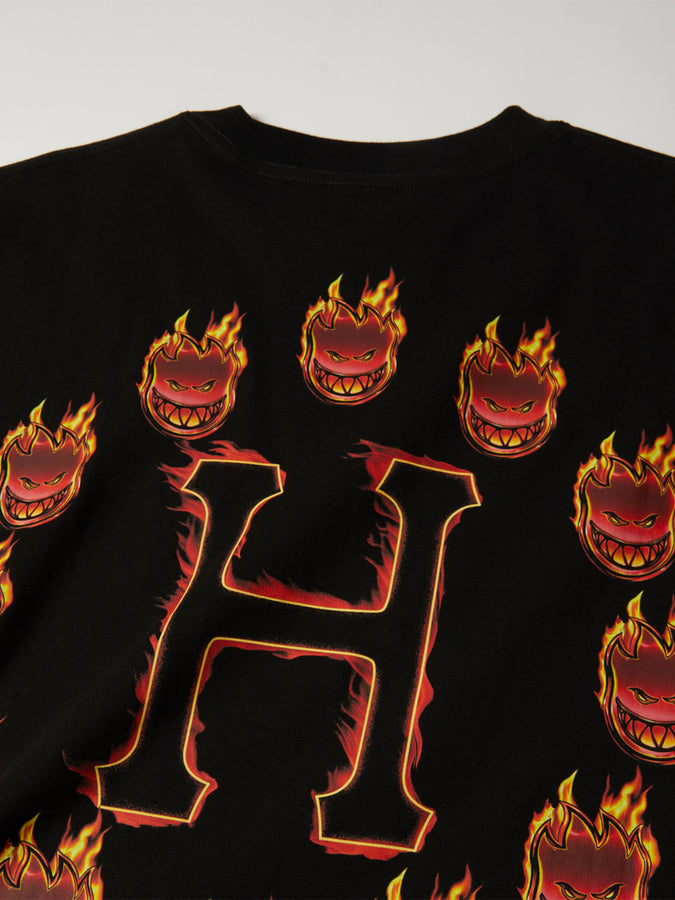Huf x Spitfire Flame Galaxies T-Shirt Fall 2026 | BLACK