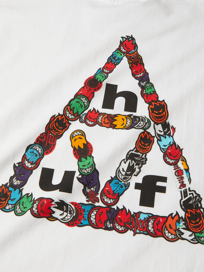 Huf x Spitfire Sticker Triple Triangle T-Shirt Fall 2026 | WHITE