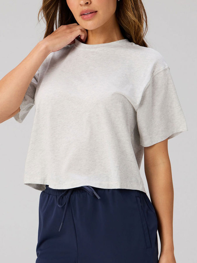 Fabletics Cotton Boxy T-Shirt Fall 2026 | LIGHT GREY HEATHER