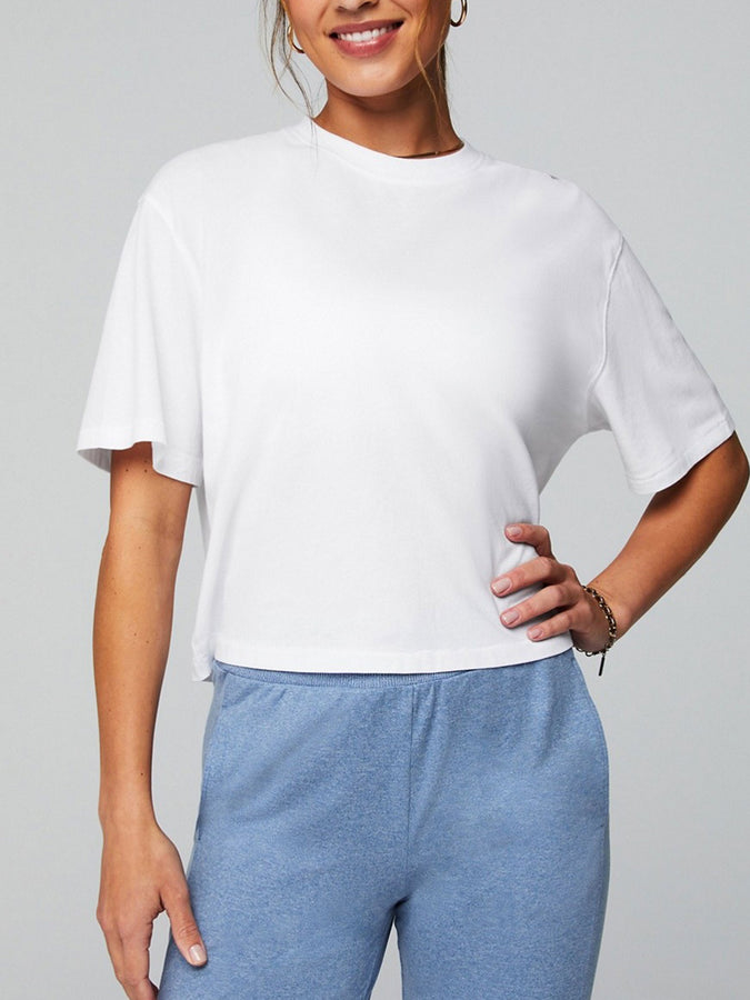 Fabletics Cotton Boxy T-Shirt Fall 2026 | CLASSIC WHITE