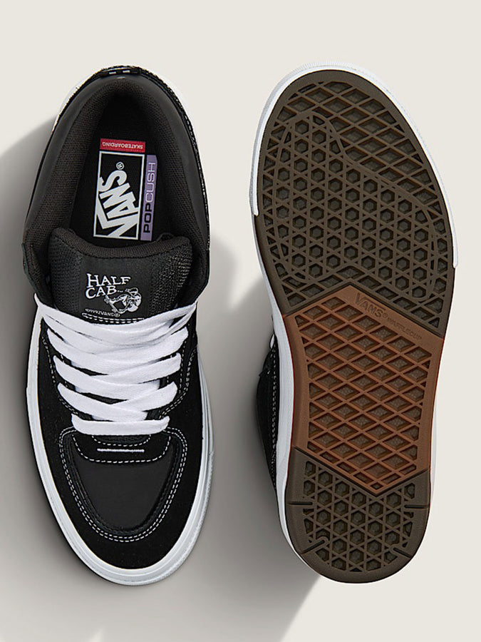 Vans Skate Half Cab Wafflecup Black/White Shoes | BLACK/WHITE (BA2)