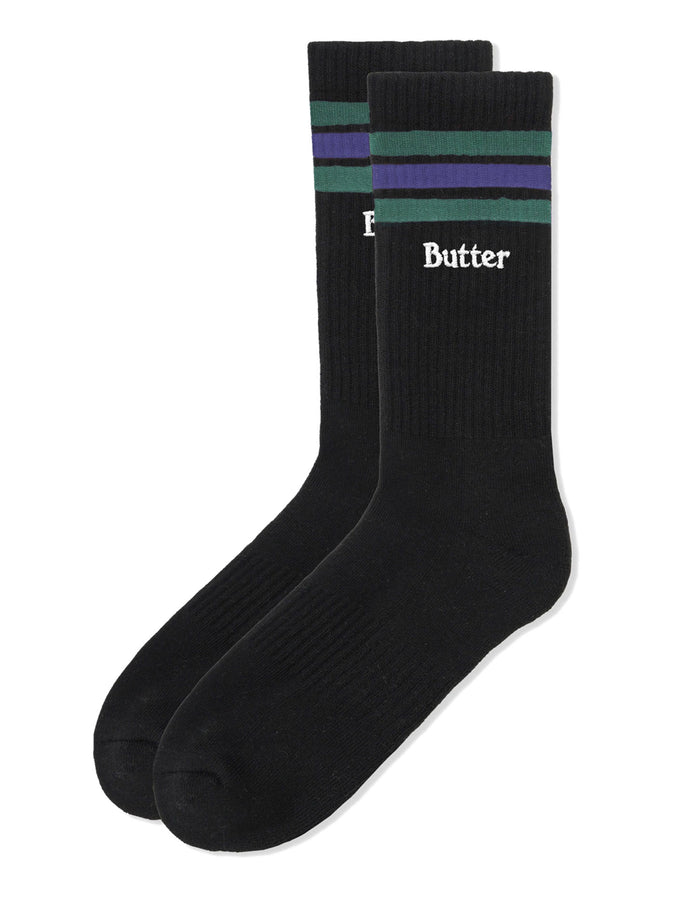 Butter Goods Stripe Socks Fall 2026 | BLACK