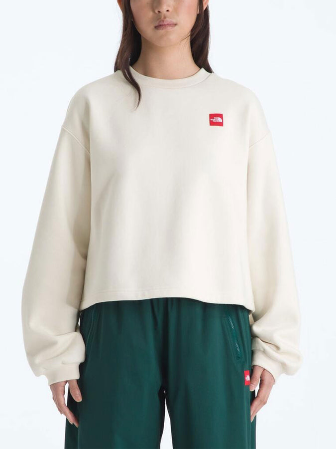 TNF Red Box Crewneck Sweatshirt | WHITE DUNE (QLI)