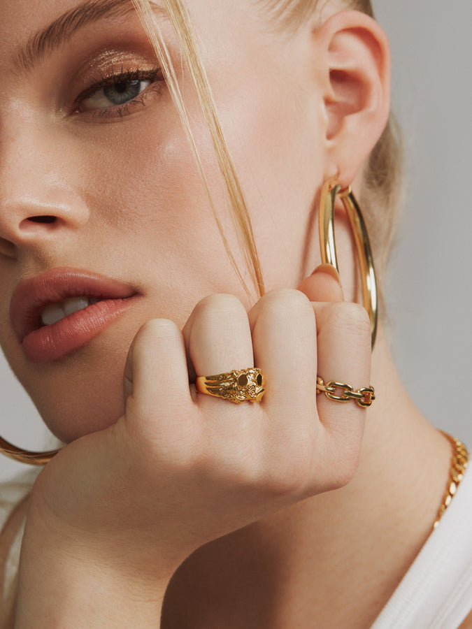 Treasure Box Link Chain Gold Ring | OR
