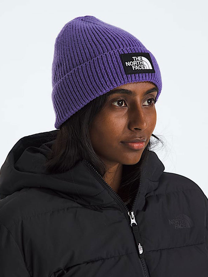The North Face Logo Box Cuffed Beanie | PEAK PURPLE (NL4)