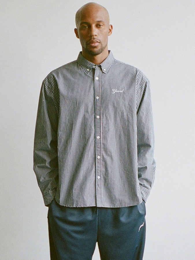 Grand Blair Poplin Long Sleeve Buttondown Shirt Fall 2026 | NAVY