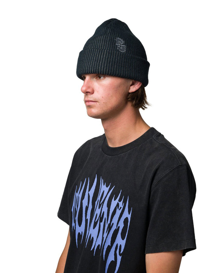 Souvenir Two Tone Rib Beanie | BLACK