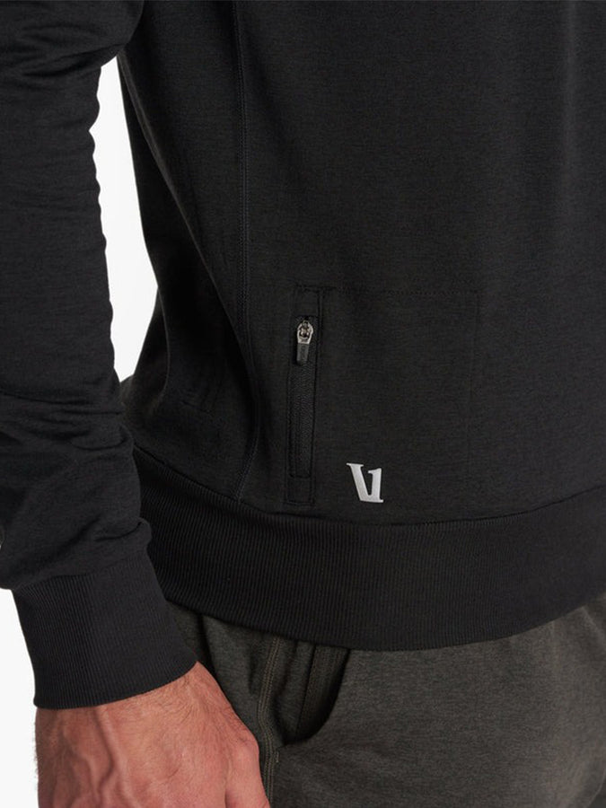 Vuori Ponto Performance Crewneck Sweatshirt | BLACK HEATHER (HBK)
