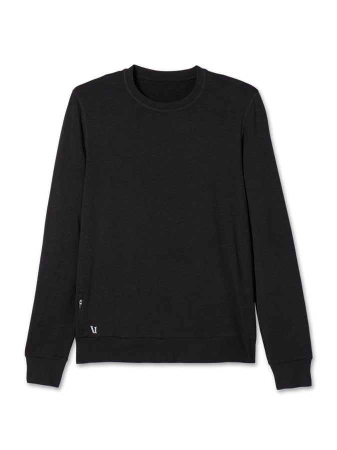 Vuori Ponto Performance Crewneck Sweatshirt | BLACK HEATHER (HBK)