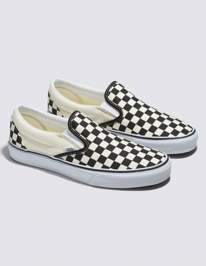 Vans Classic Slip-on Checkerboard Black/White Shoes | BLACK/WHITE (BWW)