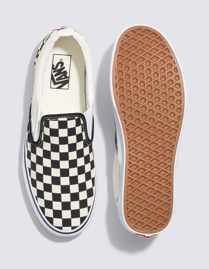 Vans Classic Slip-on Checkerboard Black/White Shoes | BLACK/WHITE (BWW)