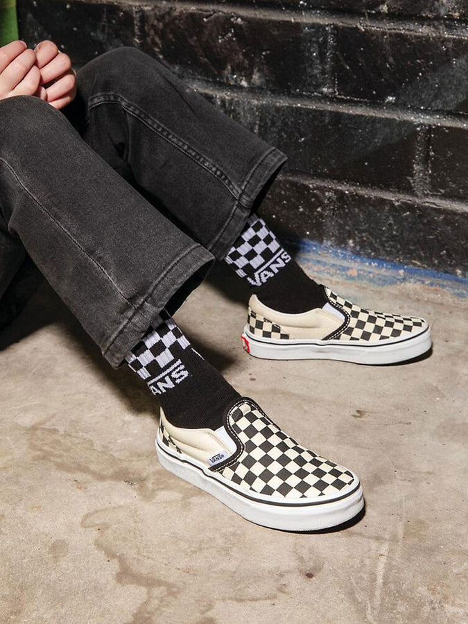 Vans Classic Slip-On Checkerboard Black/White Shoes | CHECKERBOARD BLACK/WHITE (EO1)