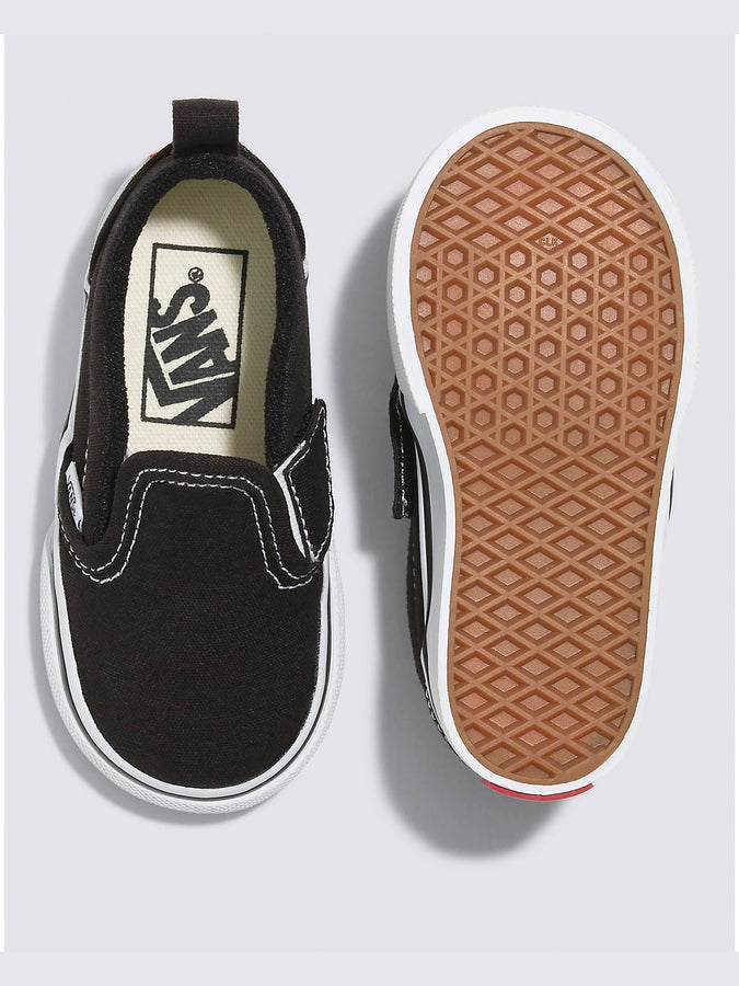 Vans Slip-On V Canvas Black/True White Shoes | BLACK/TRUE WHITE (1WX)