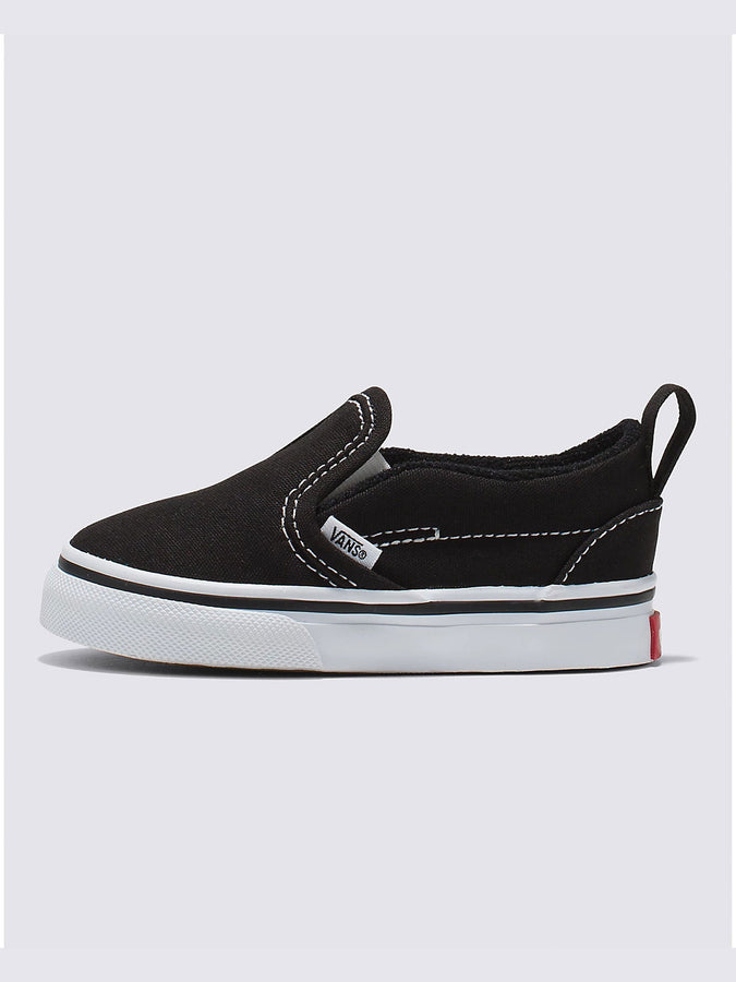 Vans Slip-On V Canvas Black/True White Shoes | BLACK/TRUE WHITE (1WX)