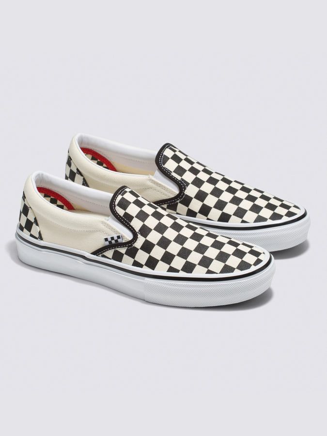 Vans Skate Slip-On Checkerboard Black/Off White Shoes | BLACK/OFF WHITE (AUH)