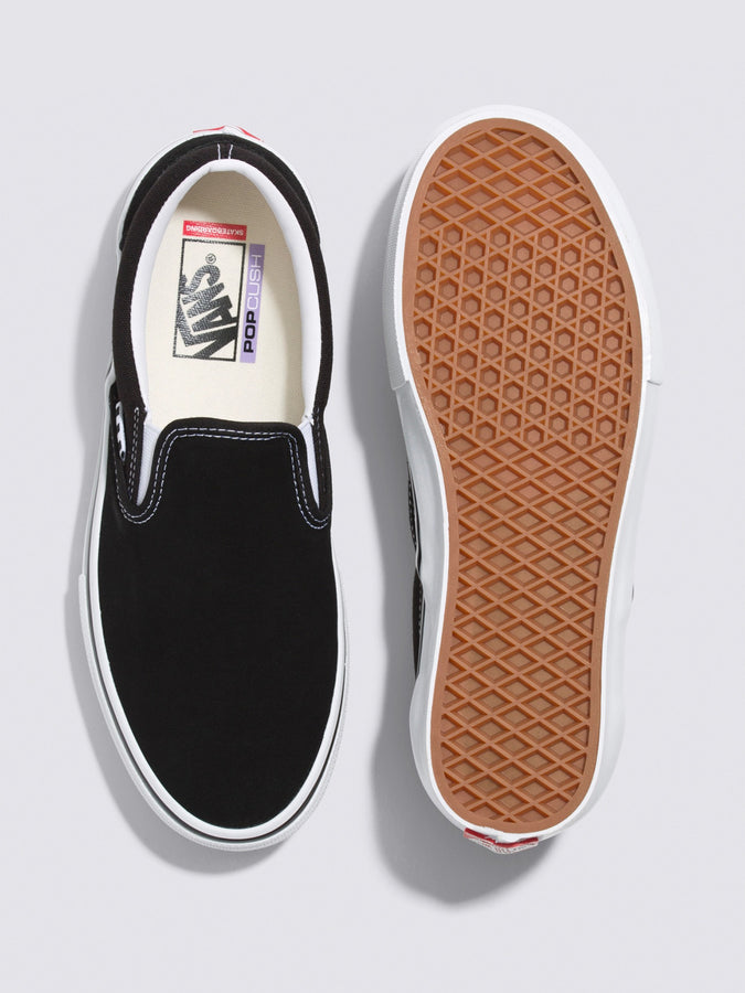 Vans Skate Slip-On Black/White Shoes | BLACK/WHITE (Y28)