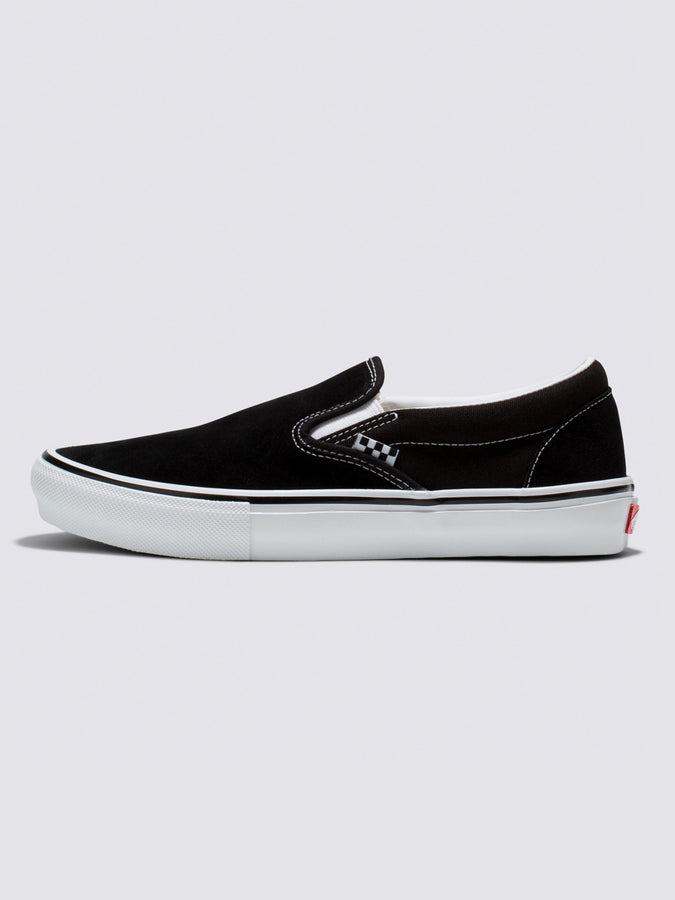 Vans Skate Slip-On Black/White Shoes | BLACK/WHITE (Y28)