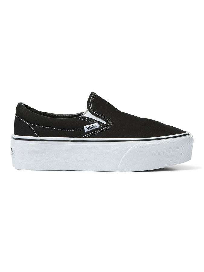 Vans Classic Slip-On Stackform Black/True White Shoes | BLACK/TRUE WHITE (BMX)