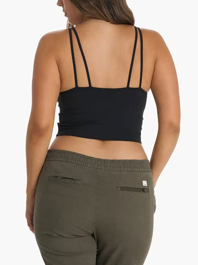 Vuori Halo Performance Women Crop Tank Top | BLACK HEATHER (HBK)